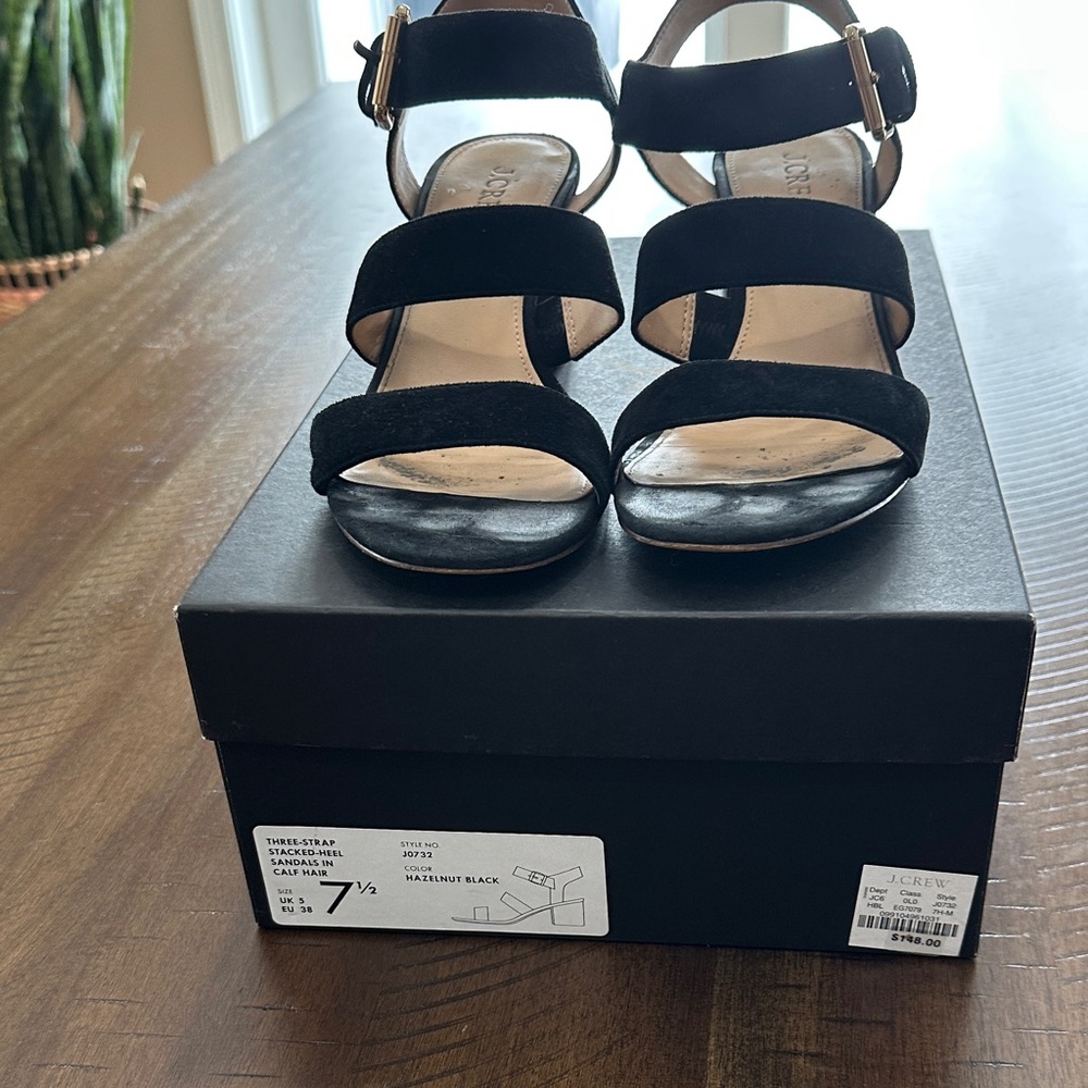 J. Crew Black Strappy Sandals